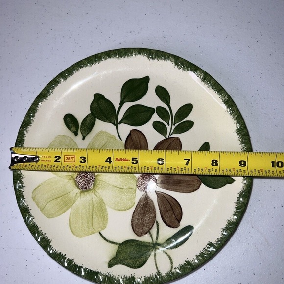 Blue Ridge Southern Pottery VTG 9 1/4" Green Briar Handpainted Plate Decorative - Picture 3 of 3